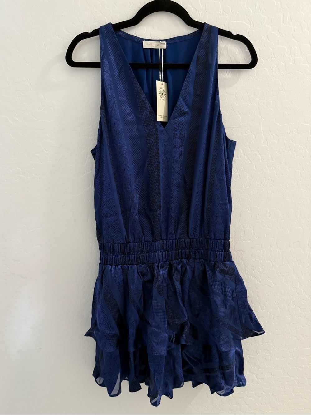 Ramy Brook NWT Avery Dress Blue Snakeskin